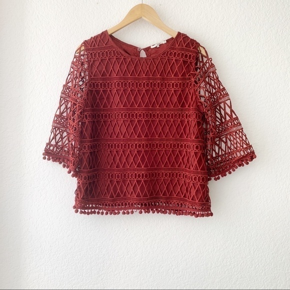 Tularosa Cannes Crochet Lace Long Sleeve Top - Picture 2 of 13